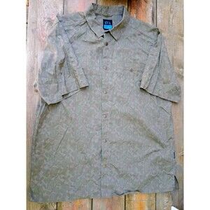 LA Police Gear Tactical Short Sleeve Snap Button Shirt Size Large Green Camo